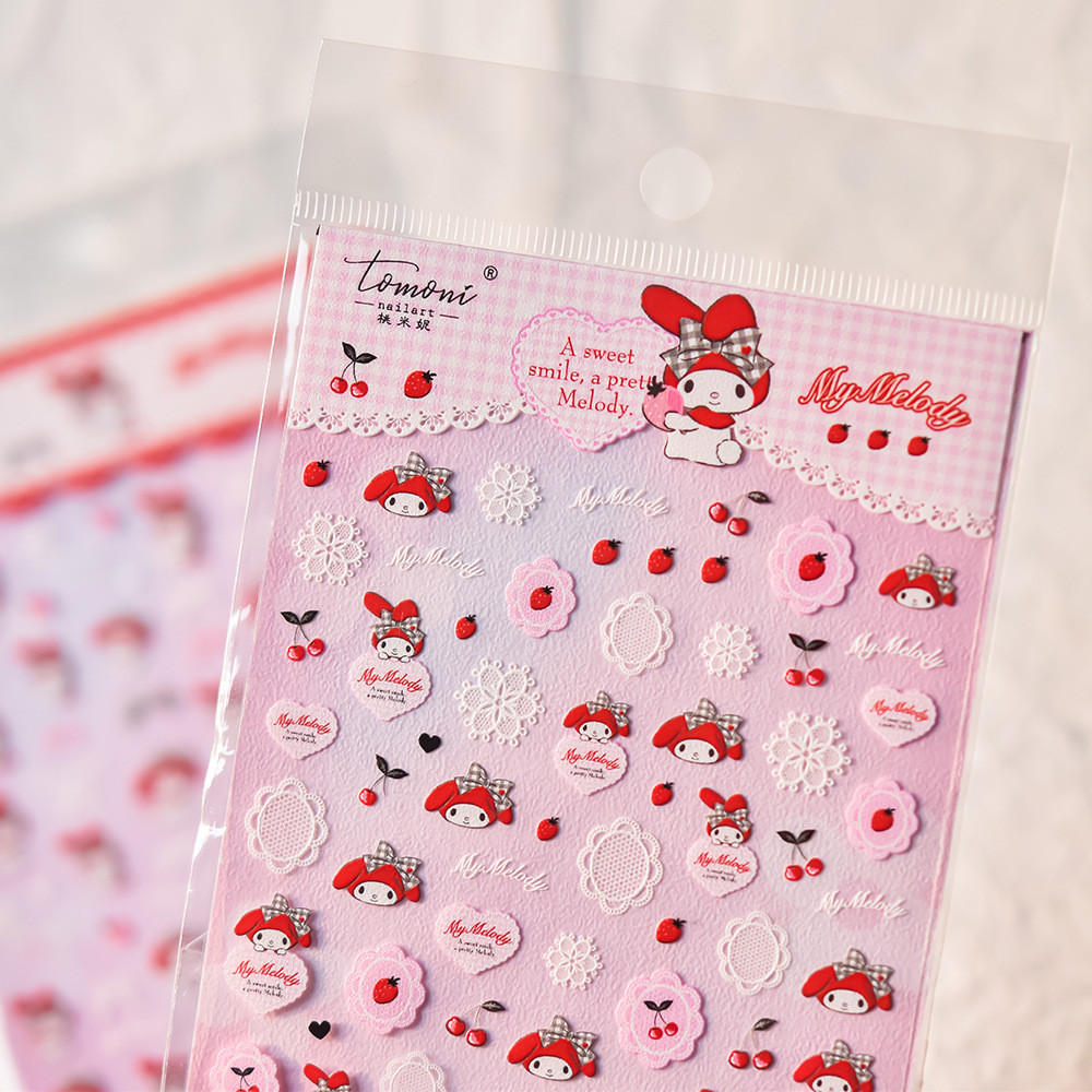 [Meow.sensei] Sanrio & TOMONI ร่วมมือกันสติกเกอร์ติดเล็บบางและแข็งของแท้แบรนด์ร่วมซานซีรีส์076 Merlotti