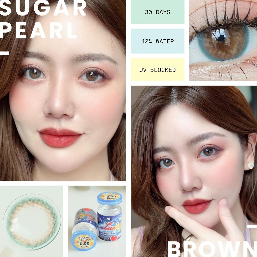 🔥คอนแทคเลนส์❤️Size : S❤️ รุ่น Sugar Pearl (Luxzylens) สี : Brown