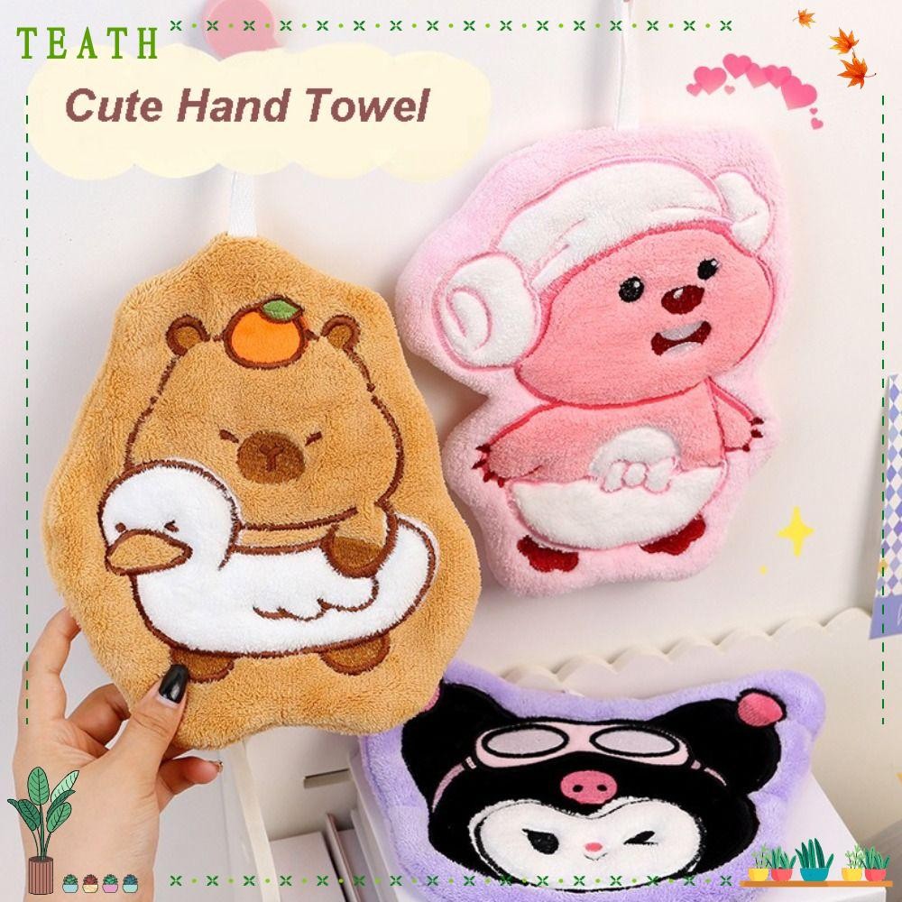 Teach Butter Bear Hand Towel, แขวนผ้าเช็ดตัว Capybara, Crayon Shin-Chan การ์ตูน Kawaii ผ้าขนหนูเช็ด