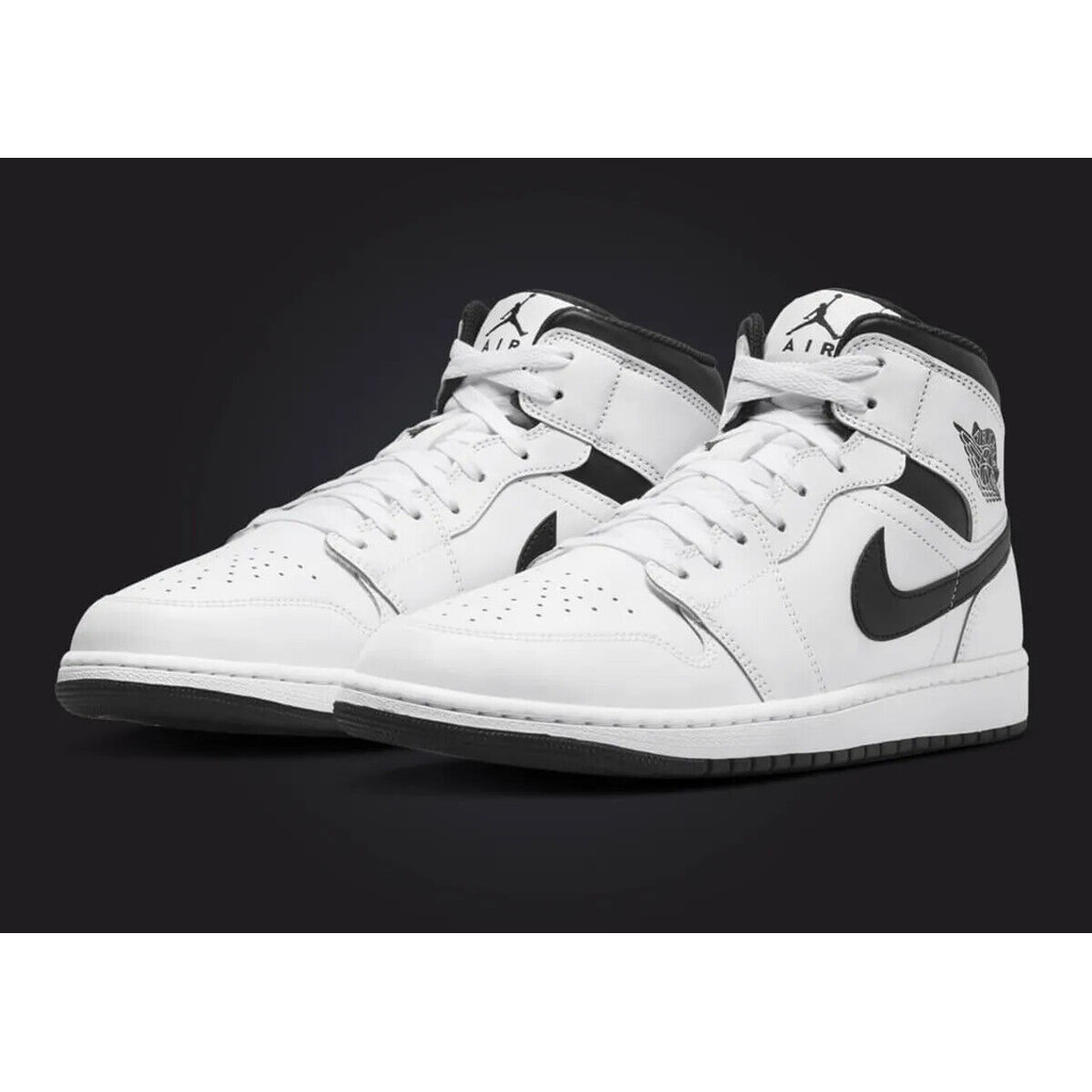 Nike Air Jordan 1 Mid Reverse Panda White Black DQ8426-132 รองเท้าผู้ชาย