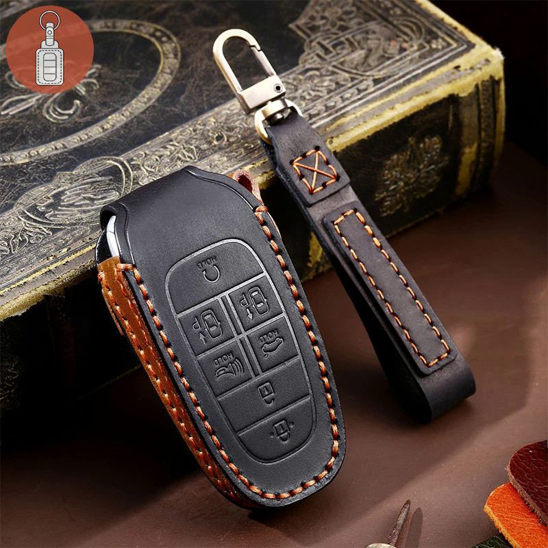 Leather Car Key Case Cover Fob Accessories for Hyundai Tucson Solaris Sonata Hybrid Nexo Nx4 Grand S