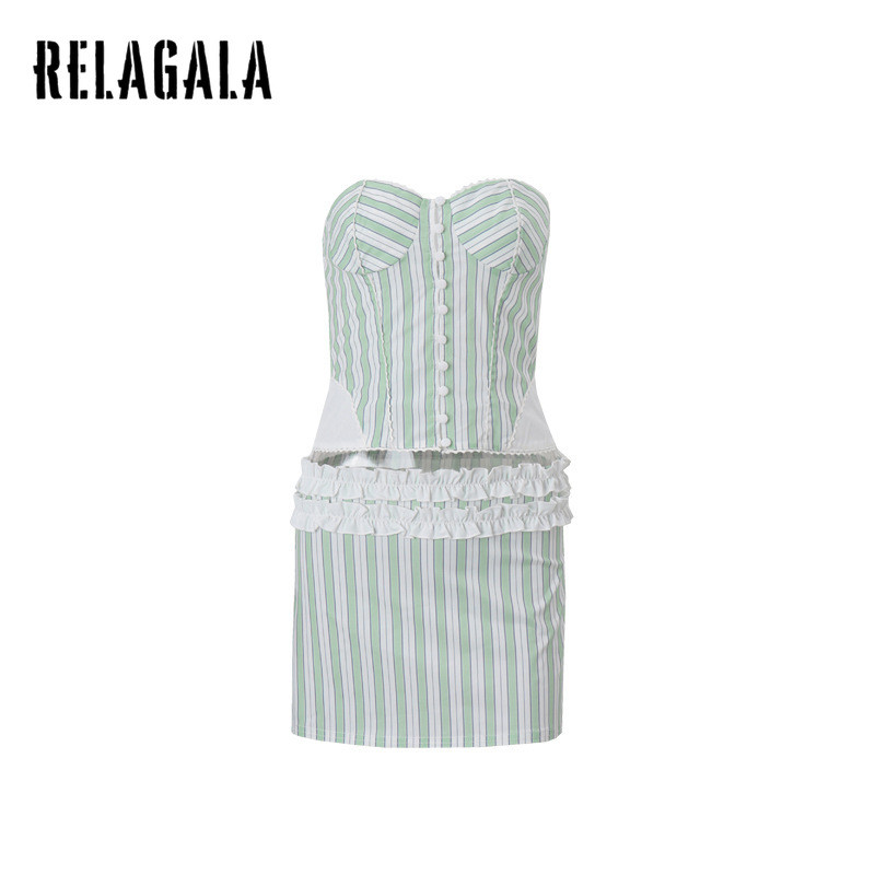 กฎ ผู้หญิง2024เซ็กซี่หน้าอกลายหน้าอกห่อเสื้อกั๊กลูกไม้ผอมชุดกระโปรง