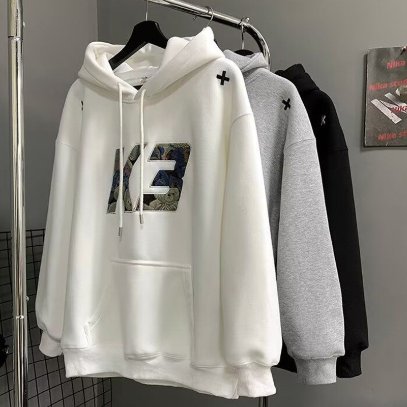 M-5xl แฟชั่นหลวมคู่แขนยาว Hooded Casual Plus ขนาดเสื้อกันหนาวผู้ชาย
