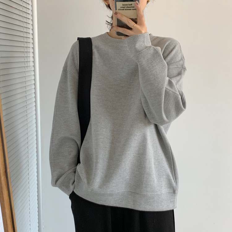 พร้อมส่งในไทย  เสื้อสเวตเตอร์แขนยาว แบบลำลอง สีพื้น ผู้หญิง ขนาด M-5XL ราคา ถูกที่สุด ดีลบีเคเค