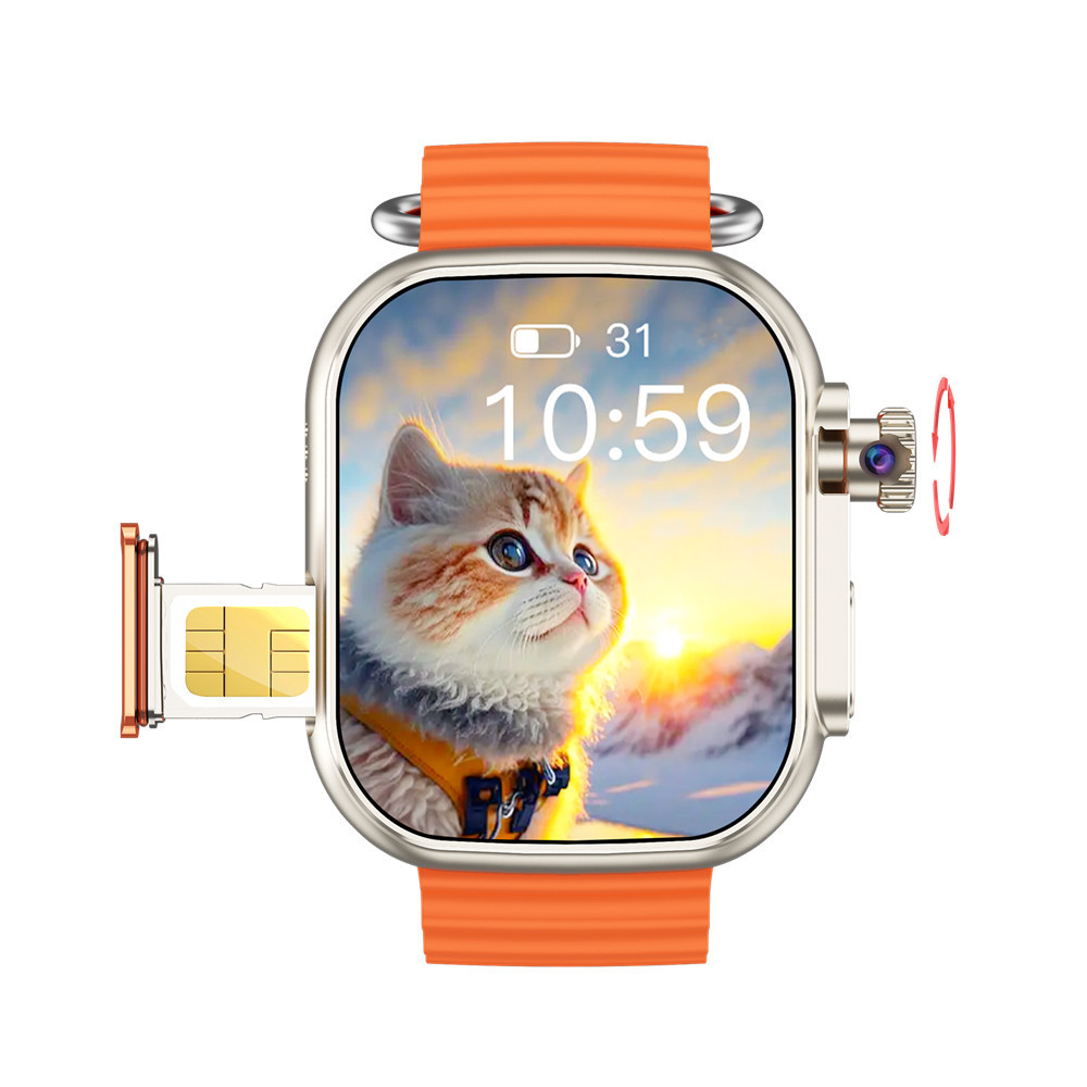 Cellular Version Watch Ultra2 สมาร์ทวอท์ชซิมการ์ดและ WiFi 4G Android Smartwatch กล้อง B31 NFC GPS Go