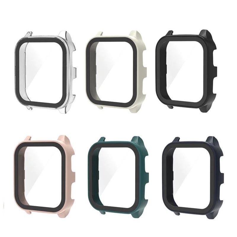 สําหรับ Garmin Venu Sq 2 PC shell กระจกนิรภัยป้องกันหน้าจอ TPU กรอบป้องกันกรณีป้องกันการตก