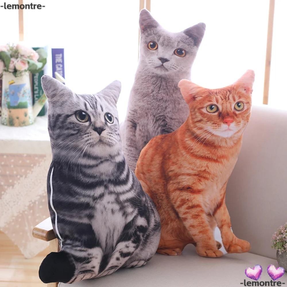 Lemontre ตุ๊กตาแมวที่สมจริง,การ์ตูนตุ๊กตาจําลองแมว Plushie หมอน, Creative Kawaii ตุ๊กตาสัตว์ตุ๊กตานุ่มของเล่นเบาะสําหรับเด็กหญิง