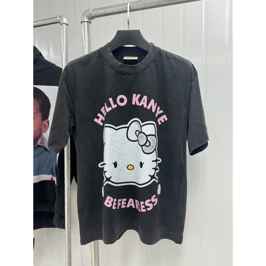 *** Hot ** Saint Michael การ์ตูน Portrait < BIA FACE Portrait Digital Direct ฉีดพิมพ์ Retro Washed Distressed เสื้อยืดแขนสั้น