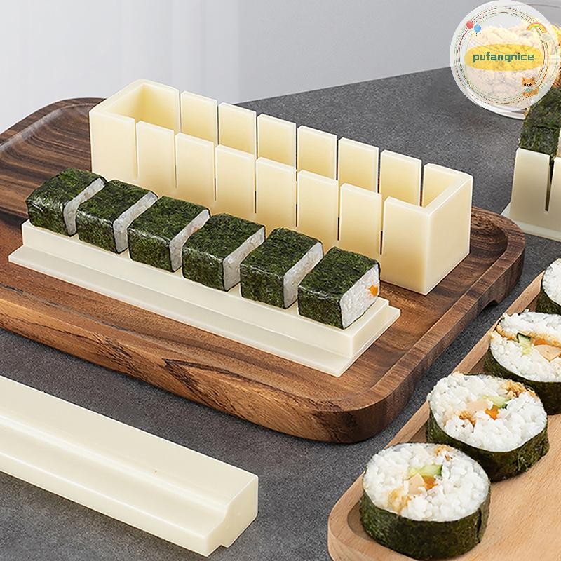 Pufangnice Diy ซูชิ Maker และข้าววงกลมแม่พิมพ์สาหร่ายเค้กพลาสติกแม่พิมพ์ ele Mould Square ซูชิเครื่องบดทําชุดเครื่องมือ TH