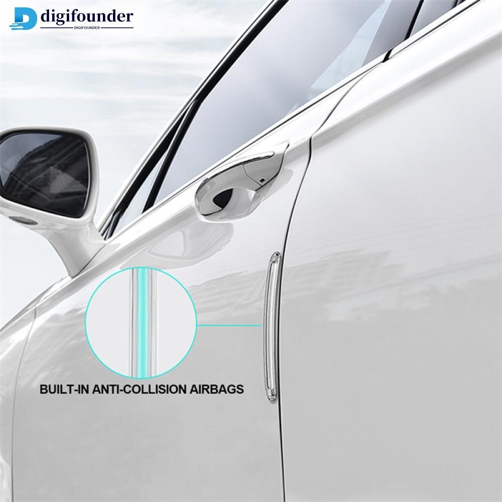 Digifounder 4 ชิ้น Car Door Protector ซิลิโคนใส Auto Edge Corner Guard ป้องกันสติกเกอร์กันชนประตู Q7