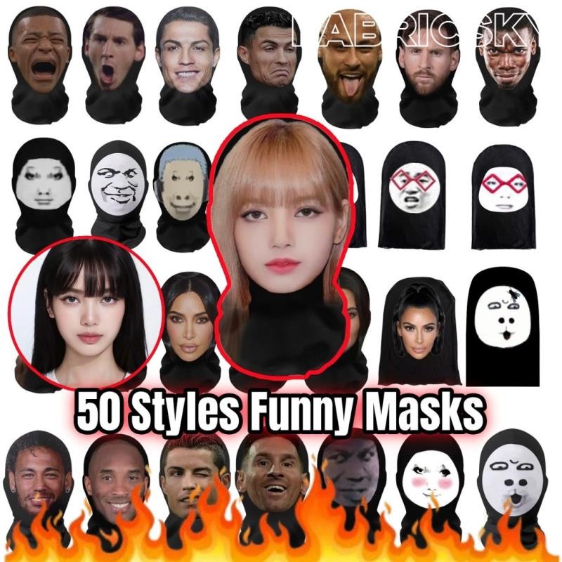 Lisa Superstar หน้ากากตลก Full Face Celebrity Messi สติกเกอร์ตลกหน้ากากคอสเพลย์ผู้เล่นบาสเกตบอล