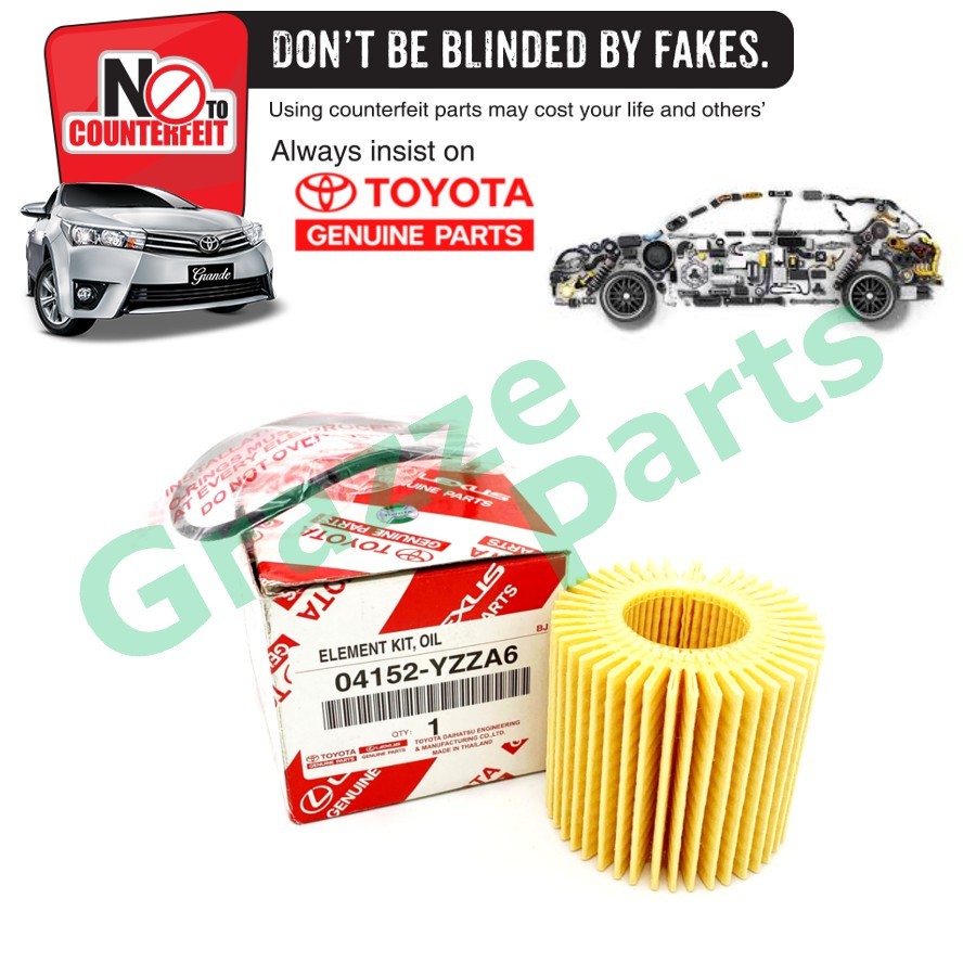 กรองน้ํามันเครื่อง Toyota สําหรับ 04152-YZZA6 / 04152-37010 Toyota Altis ZRE142 ZRE172 Wish ZGE20