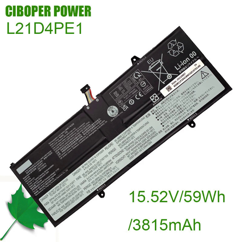 CP Original Laptop Battery L21D4PE1 59Wh/3815mAh For Yoga 6 13ALC7 L21C4PE2 L21M4PE2 5B11F29411 5B11