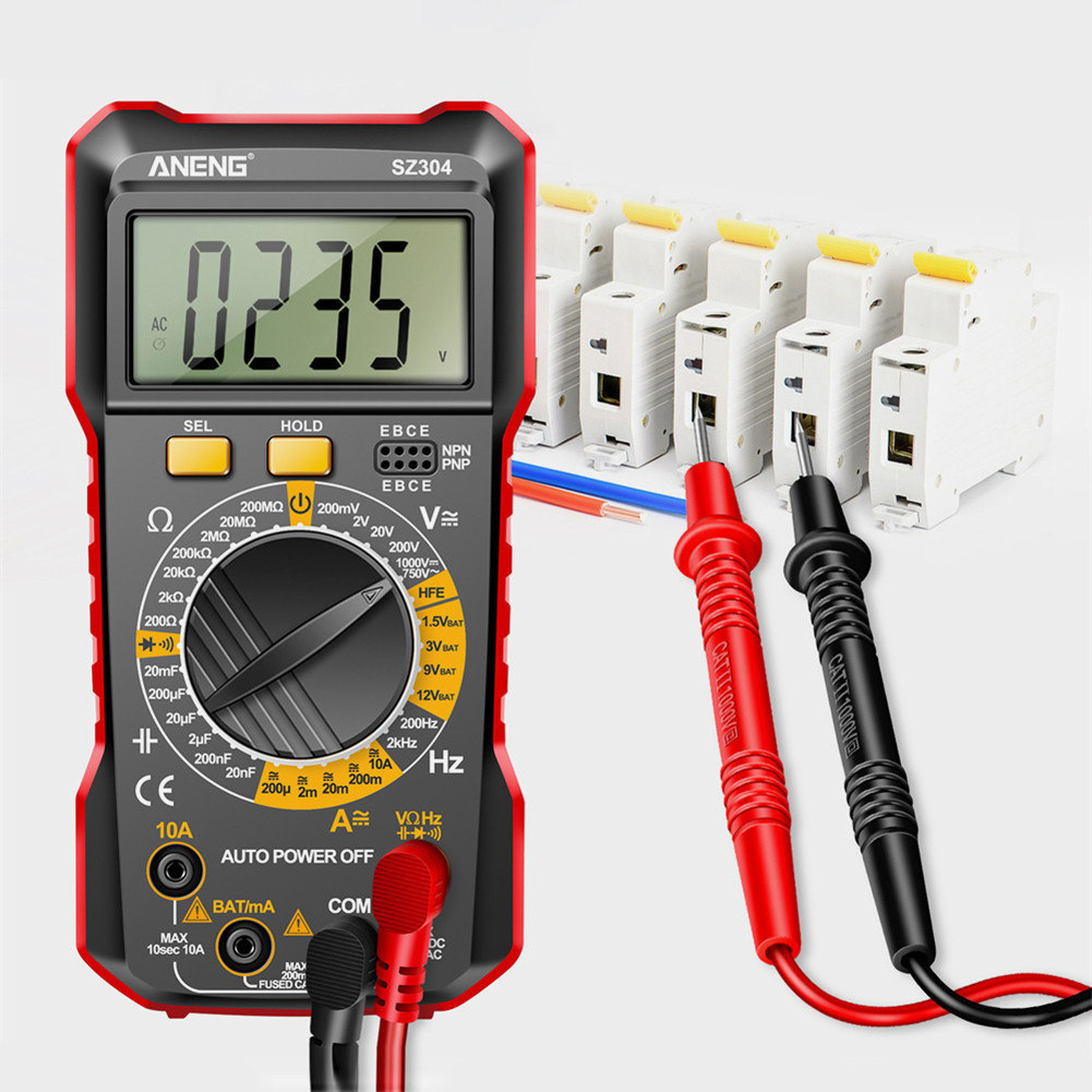 Aneng SZ304 มัลติมิเตอร์แบบดิจิตอลความต้านทาน 2000/1999 นับ Multimetro Auto-Ranging AC/DC แรงดันไฟฟ้า Current Ohm Tester