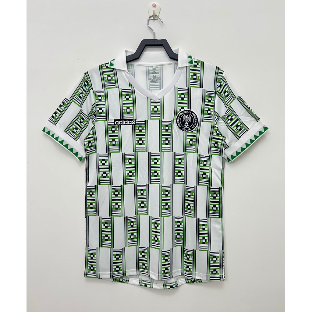 1994 เสื้อยืดแขนสั้นกีฬาฟุตบอลย้อนยุค Nigeria home