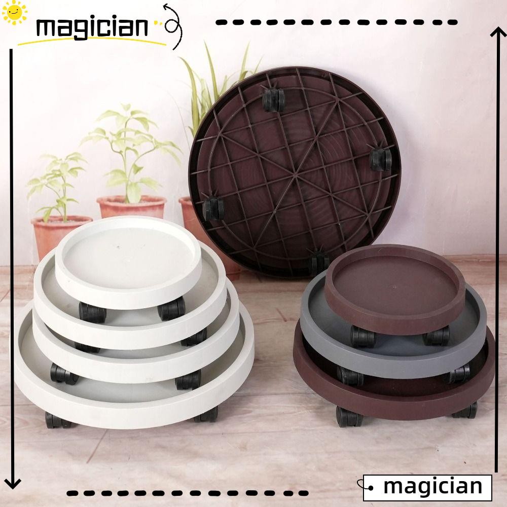 Mag ถาดกระถางต้นไม้ดอกไม้, Whith 360 องศา Rolling Flower Plant Pot ฐานขาตั้งพืช, ทนทานพร้อมถาดน้ํา Movable Flower Planter Stand อุปกรณ์ทําสวน