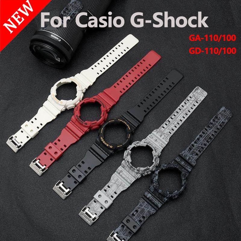 สายนาฬิกาซิลิโคนสําหรับ Casio G-SHOCK ชาย GA-110 GA100 GA120 GA-140 GA150 GD-120/100/110 GLS-100/110/120 ชุดซิลิโคนสิ่งที่แนบมาเครื่องมือ