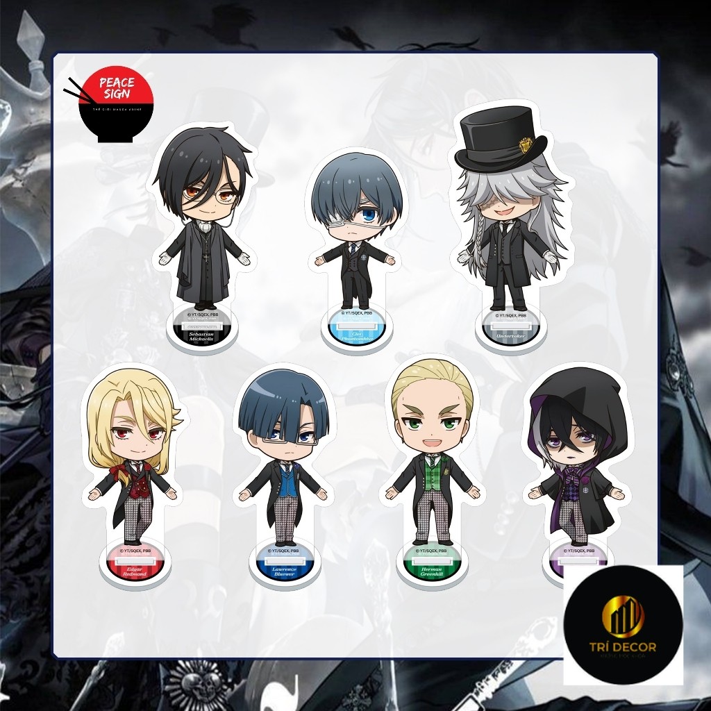 (3CM) สแตนดี้รุ่น BLACK BUTLER ver DANGER อะคริลิครูปปั้นเกม micha chibi ตกแต่ง