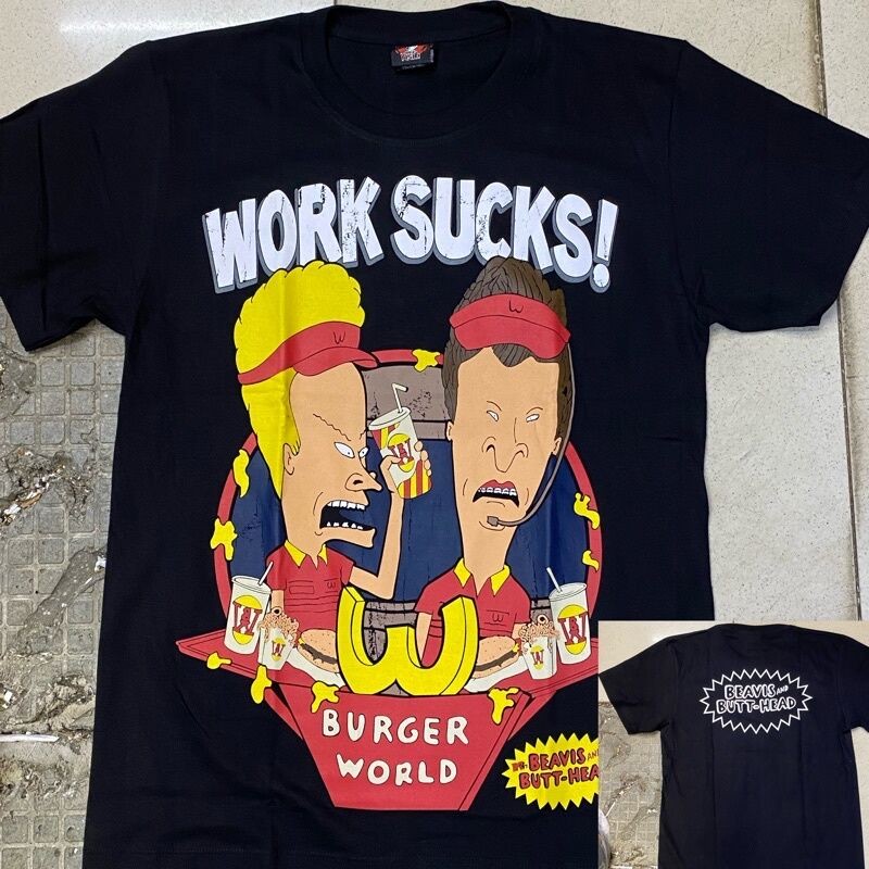 เสื้อยืดสีดํา Beavis & Butthead