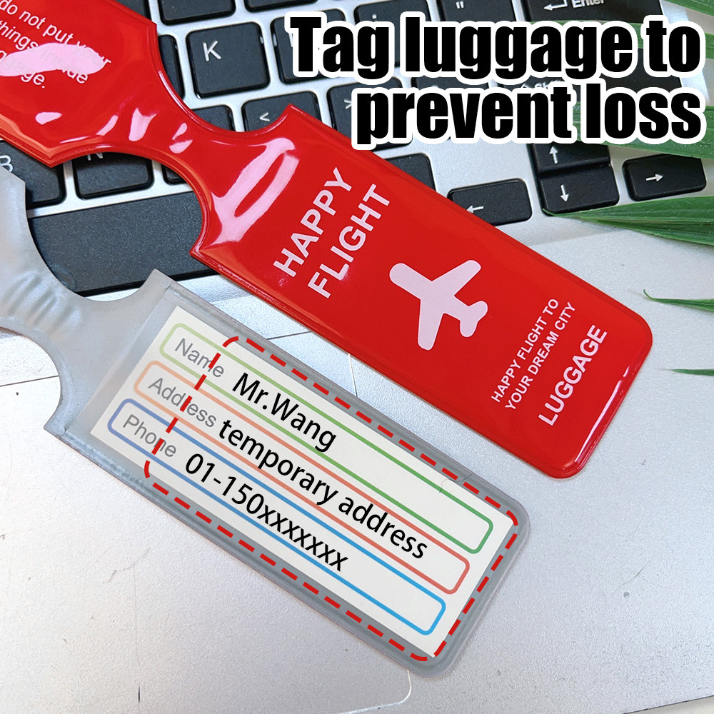 1-5 ชิ้น Anti-Loss PVC Strip แท็กกระเป๋าเดินทาง - Boarding Pass Checked จี้ - กระเป๋าเดินทางแท็กระบุ - ทนทาน หนา สีสันสดใส - อุปกรณ์การเดินทาง