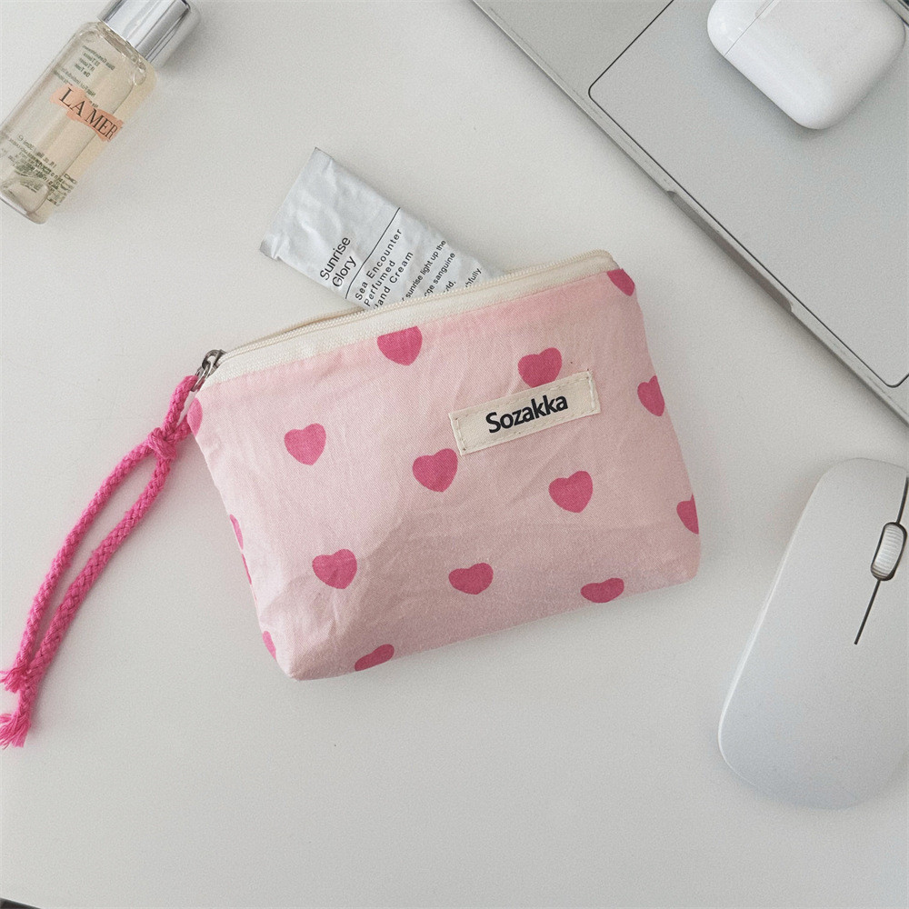 พร้อมส่ง🇹🇭 A037 กระเป๋าเครื่องสำอาง หัวใจ ถุงหูรูด กระเป๋าเชือกรูด กระเป๋าใส่ของ กระเป๋าจัดระเบียบ - รูปที่ 4