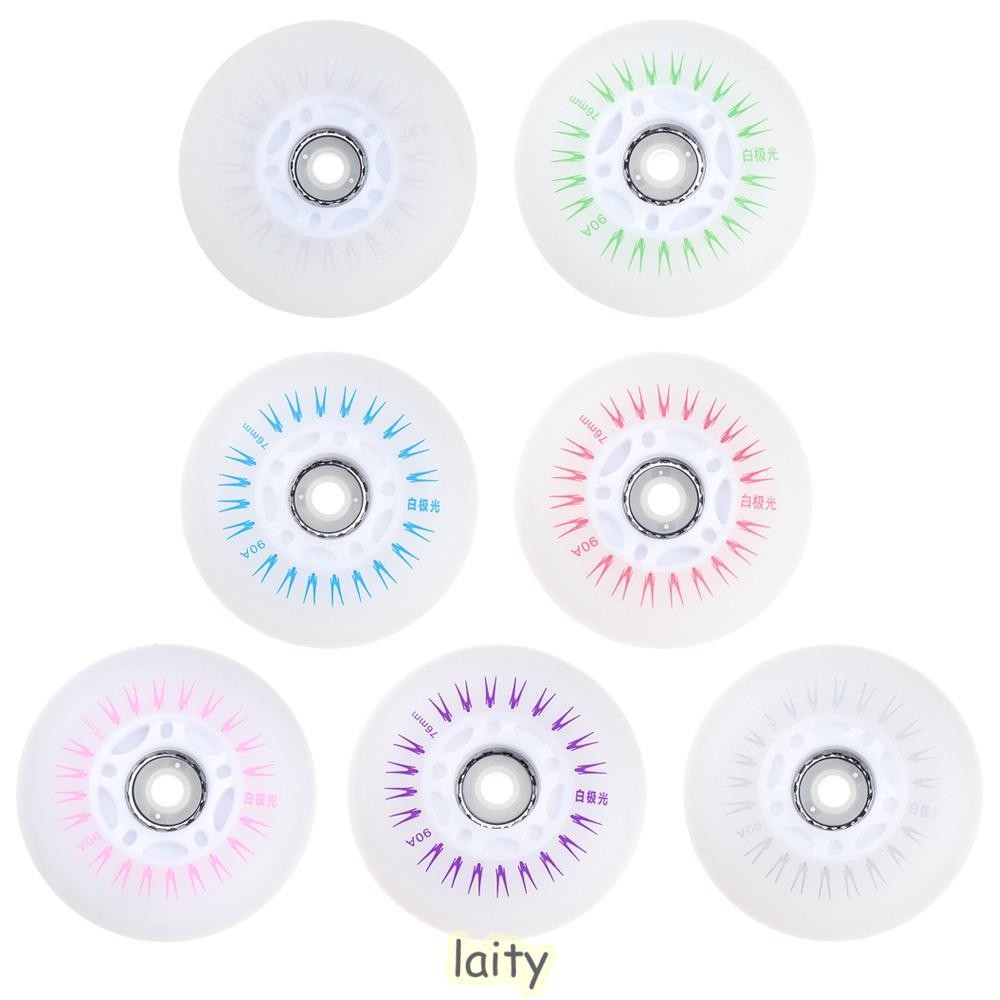 Laity ล้อแฟลช 4 ชิ้น LED 60 มม. 62 มม. 90A อินไลน์สเก็ตกลางแจ้ง