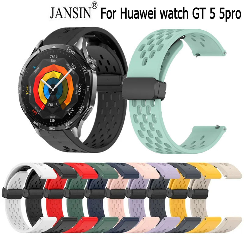 สายนาฬิกาข้อมือซิลิโคน แม่เหล็ก แบบเปลี่ยน สําหรับ Huawei watch GT 5 5pro 46mm 42mm 41mm