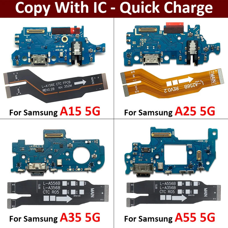 Usb ชาร์จพอร์ตบอร์ดเชื่อมต่อพอร์ตหลักเมนบอร์ด Flex สําหรับ Samsung A15 A25 A35 A55 5G