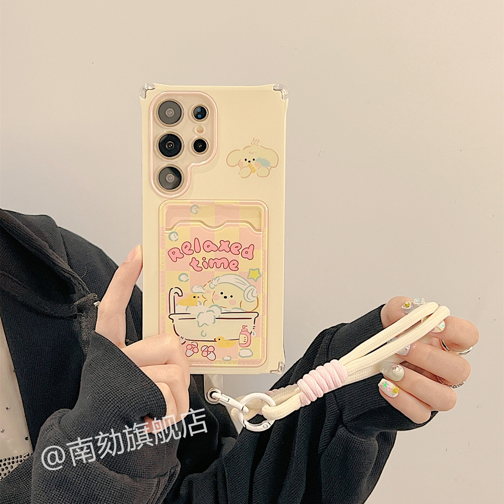 เหมาะสําหรับเคสโทรศัพท์ Samsung s24ultra คือ s23u น่ารัก s22 Plus สิบ a52s21fe Ah a55note20s10s20a54a53 รวมทุกอย่าง 10 + Plus Niche เทปซิลิโคนใส Lanyard ins