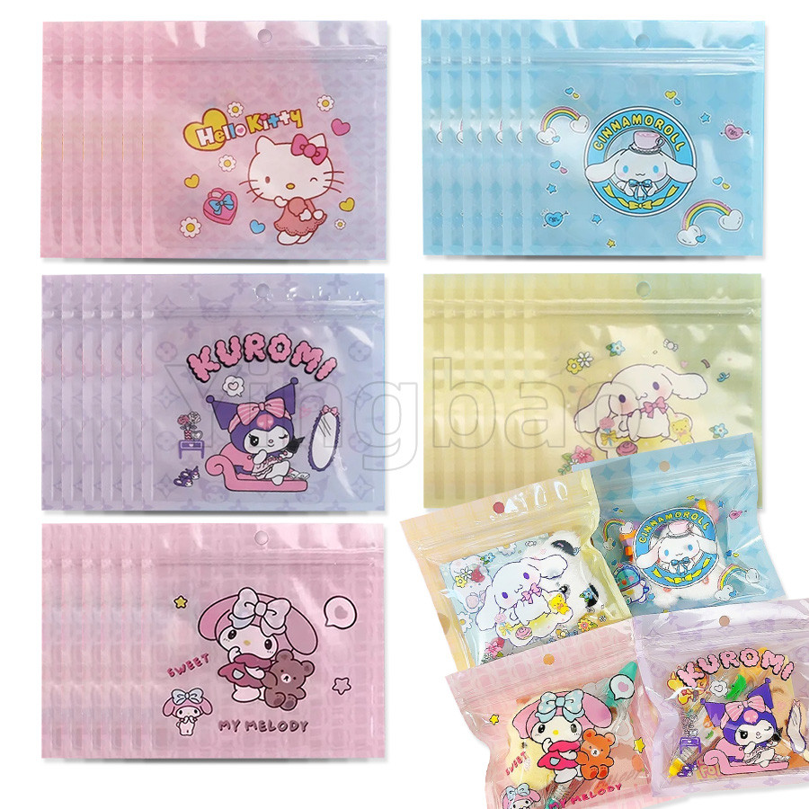 10/20/30ชิ้นhello kitty Sanrio My Melody Kuromiการ์ตูนKuromi Selfถุงปิดผนึกขนมถุงบรรจุภัณฑ์การจัดเก็บถุงปิดผนึกถุงของขวัญ