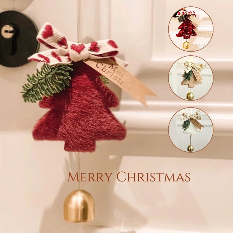 กระดิ่งแขวนตกแต่ง ต้นคริสต์มาส 3D Felt Christmas Tree ระฆังตกแต่งคริสต์มาส เครื่องประดับแขวน