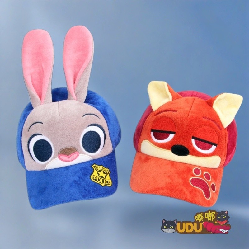 หมวกเบสบอล Judy การ์ตูนกระต่ายนายอําเภอ/จิ้งจอกนิค ตลก สไตล์นักเรียน Crazy Animal City