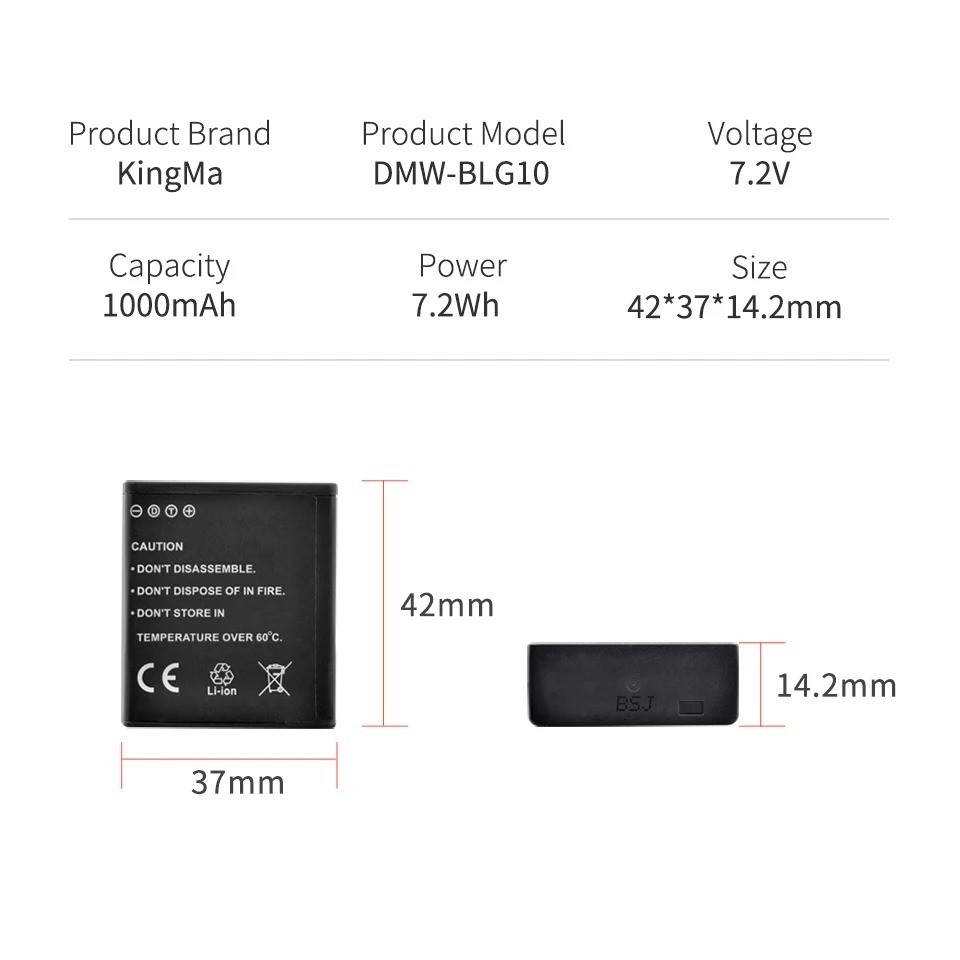 Kingma Panasonic BLG10 / BLE9 แบตเตอรี่ แท่นชาร์จ Leica BP-DC15 (ประกันศูนย์ 1 ปี)