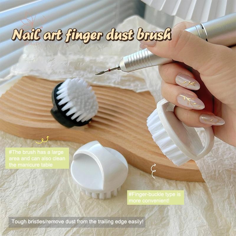 [maybeauty] แปรงทําความสะอาดเล็บมืออาชีพนิ้วหัวเข็มขัดแปรงแต่งหน้าเล็บแปรงฝุ่นเครื่องมือทําเล็บ {TH}