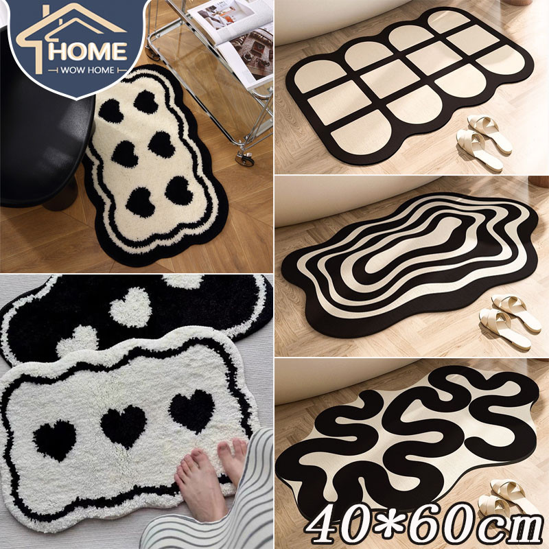พร้อมส่ง พรมเนื้อนุ่ม พรมห้องน้ำ พรมเช็ดเท้า 40*60cm กันลื่น แห้งไว หัวใจแห่งความรัก ตกแต่งบ้าน