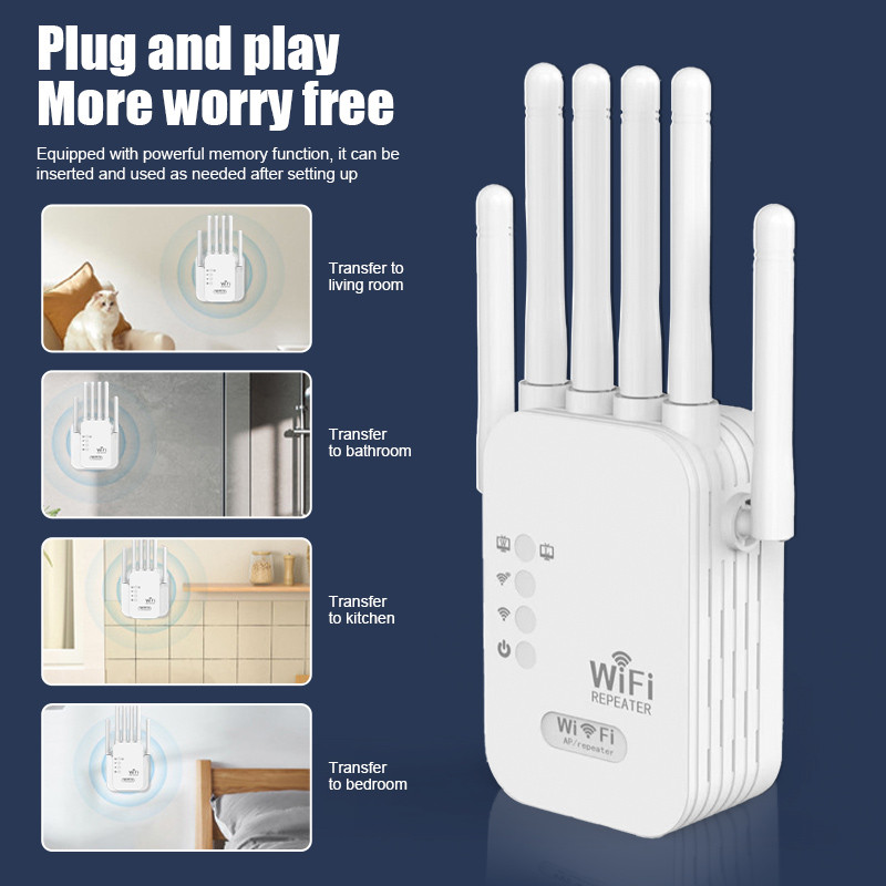 เครื่องขยายสัญญาณ wifi300m สัญญาณ Enhancer เครื่องขยายสัญญาณไร้สายในครัวเรือน ตัวขยายเครือข่าย WiFi Repeater