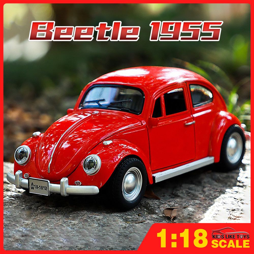 Klt 1:18 Volkswagen Beetle 1955 Diecast รุ่นรถโลหะผสมรถของเล่นคอลเลกชันของขวัญสําหรับเด็กเด็กผู้หญิง
