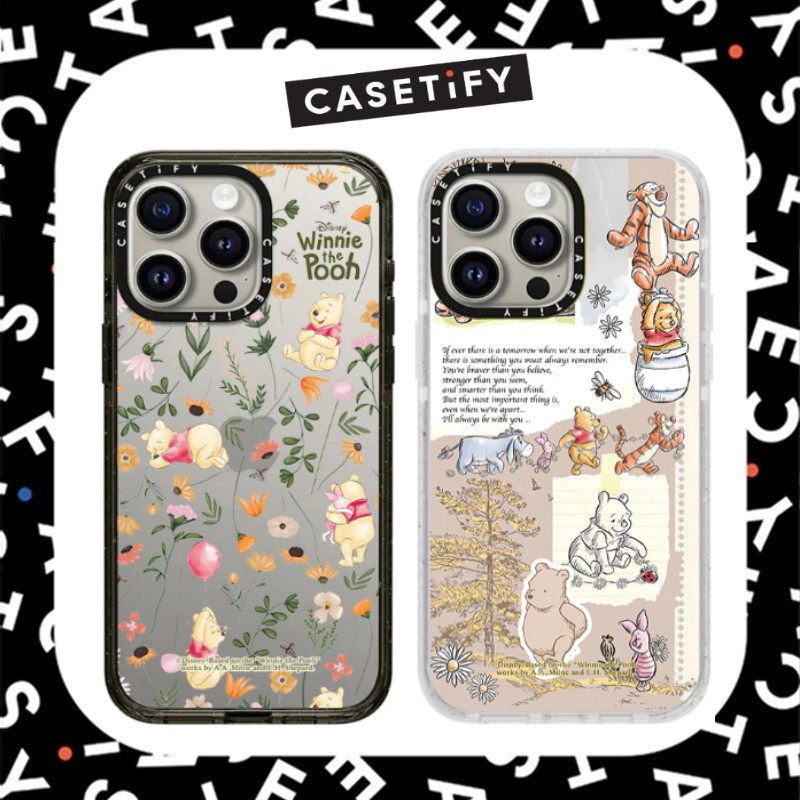 【Acrylic Case】CASETiFY Winnie Glitter Case รูปแบบเคสกันกระแทกสําหรับ iPhone 16ProMax 16Pro 16 14 13 12 15 Pro Max เคสโทรศัพท์