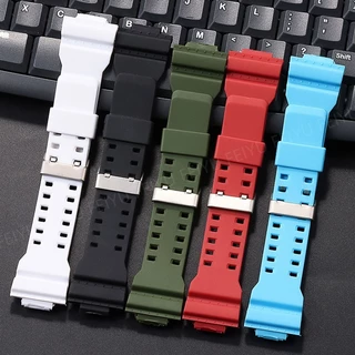 สายนาฬิกาซิลิโคนสําหรับสร้อยข้อมือ Casio นาฬิกาดิจิตอล GA110 100 120 200 150 300 G8900 GLS8900 GR8900 GLS100 GW8900 GD100 110 120 สายนาฬิกาผู้ชายผู้หญิงนักเรียนเข็มขัดข้อมือ