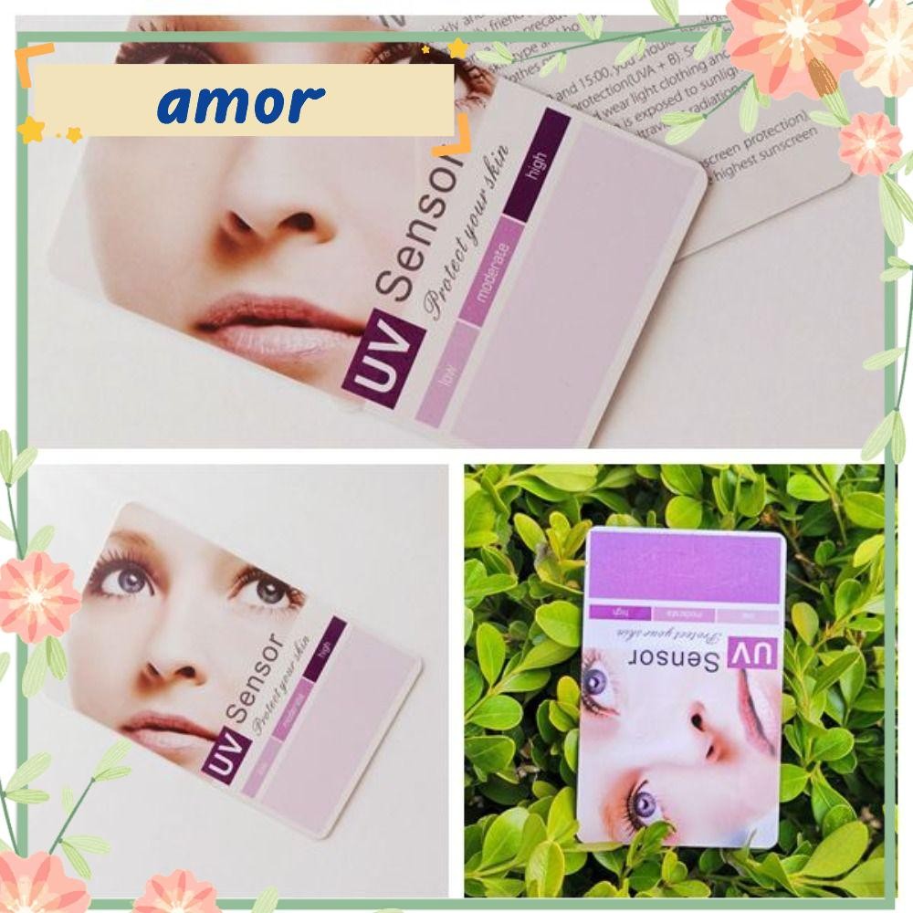 การ์ดทดสอบ UV AMOR12, การ์ดทดสอบ UVB แบบใช้ซ้ําได้ใช้งานง่าย, เครื่องมือวิเคราะห์การวัดคุณภาพสูงอ่านง่ายการ์ดเซ็นเซอร์ UV แบบพกพาสําหรับการตั้งแคมป์กลางแจ้ง