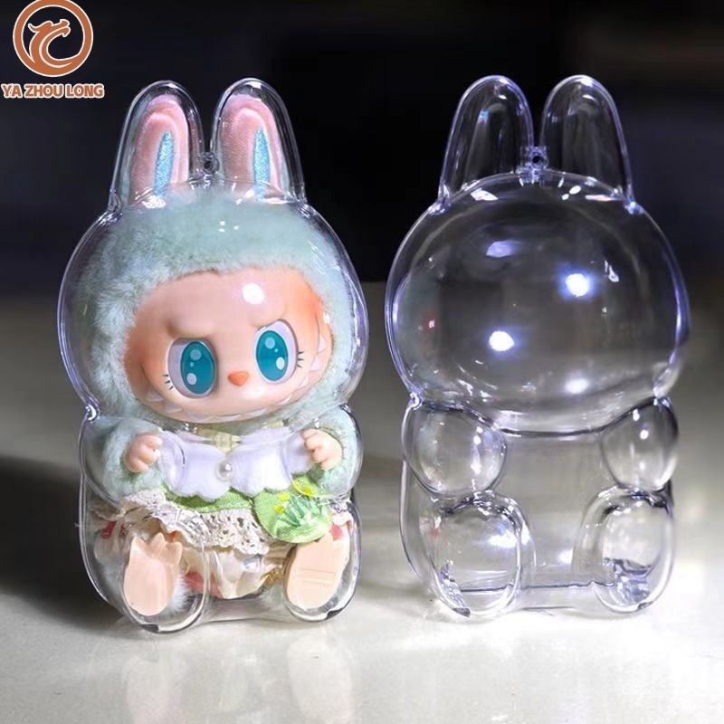 YA ZHOU LONG ลาบูบู้ โวลต์2 ตุ๊กตาเคสป้องกันโปร่งใสฝาครอบป้องกันตุ๊กตา