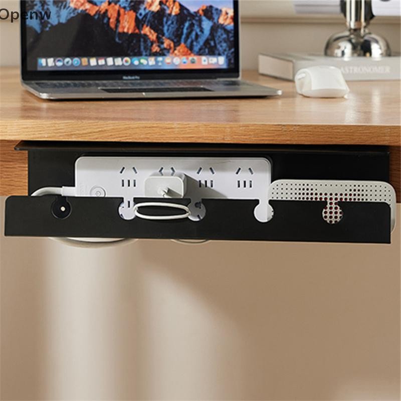 Openw ภายใต้โต๊ะการจัดการสายเคเบิลถาดภายใต้โต๊ะพร้อม Clamp Power Strip ผู้ถือสายไฟไม่มีการเจาะอุปกรณ์ที่รุนแรงดี