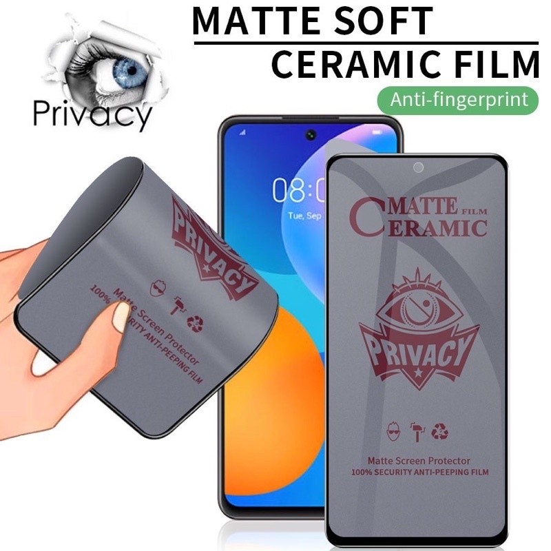 Matte ฟิล์มเซรามิก(แบบด้าน)กันรอยตกไม่แตก บิดได้งอได้ สำหรับ iPhone iP 17 Air 16 16E 15 14 13 12 Mini 11 Pro X Xs Max Xr 7 8 6 6s Plus SE2 5G 4G 2022 2023 2025