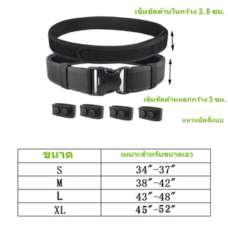2 in 1 เข็มขัดผู้ชาย Quick Release Buckle MOLLE หัวเข็มขัด ไนลอนคู่อเนกประ สงค์ยุทธวิธีเข็มขัดแบบพกพา