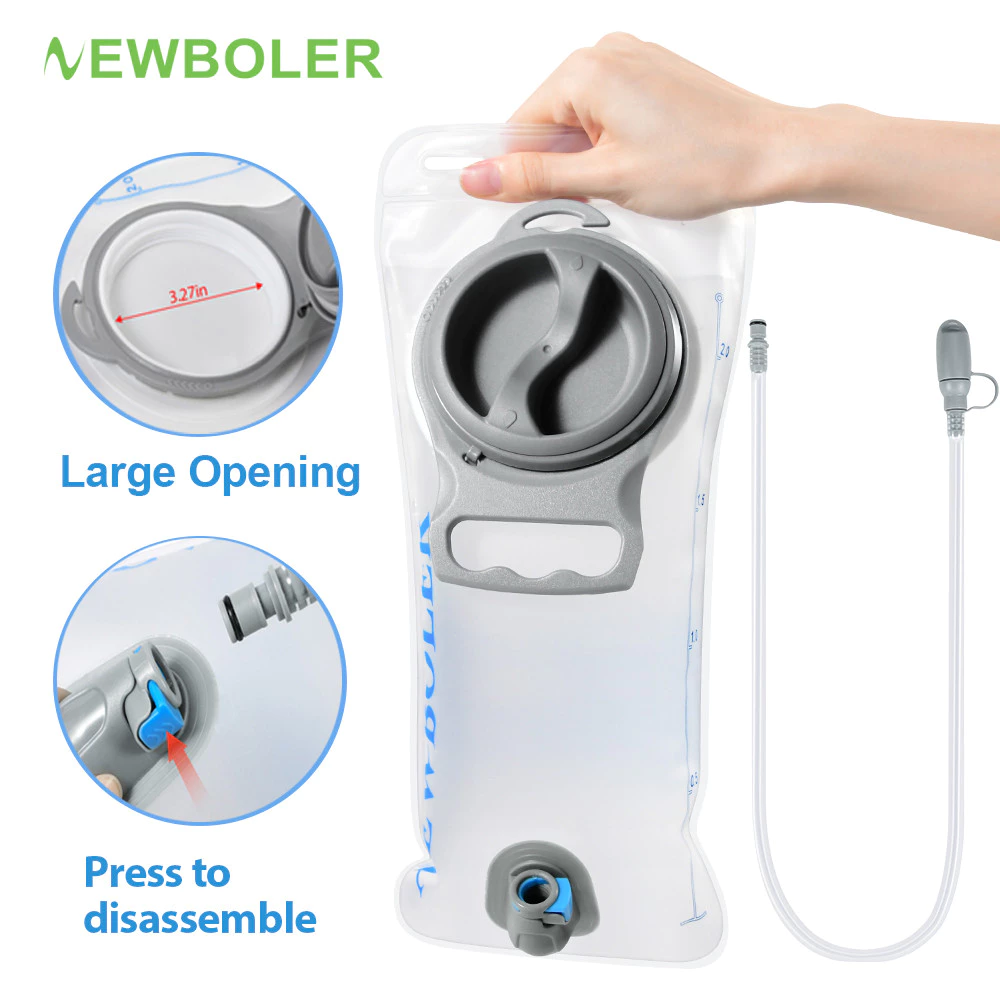 Newboler 1.5L 2L 3L กระเพาะปัสสาวะน้ํา PEVA พับแบบพกพาถุงน้ําสําหรับเดินป่าปีนเขากีฬากลางแจ้งถุงน้ํา
