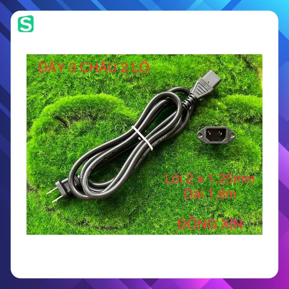 AMPLI POWER CORD 0.75mm, 1.0mm, 1.25mm ยาว 1.8m, 3 ขา, 2 รู, AMPLI DENON MARANTZ PIONEER แท้