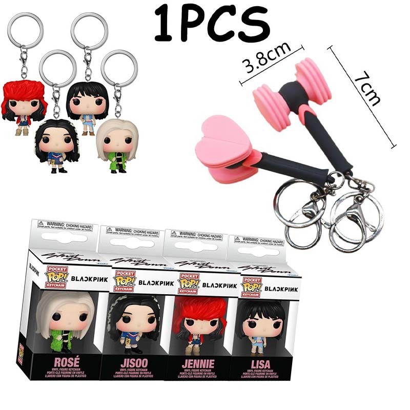 Funko Pop พวงกุญแจ BLACKPINK 2025 K-Pop Lightstick Rose Lisa Jennie Jisoo ของขวัญสะสม