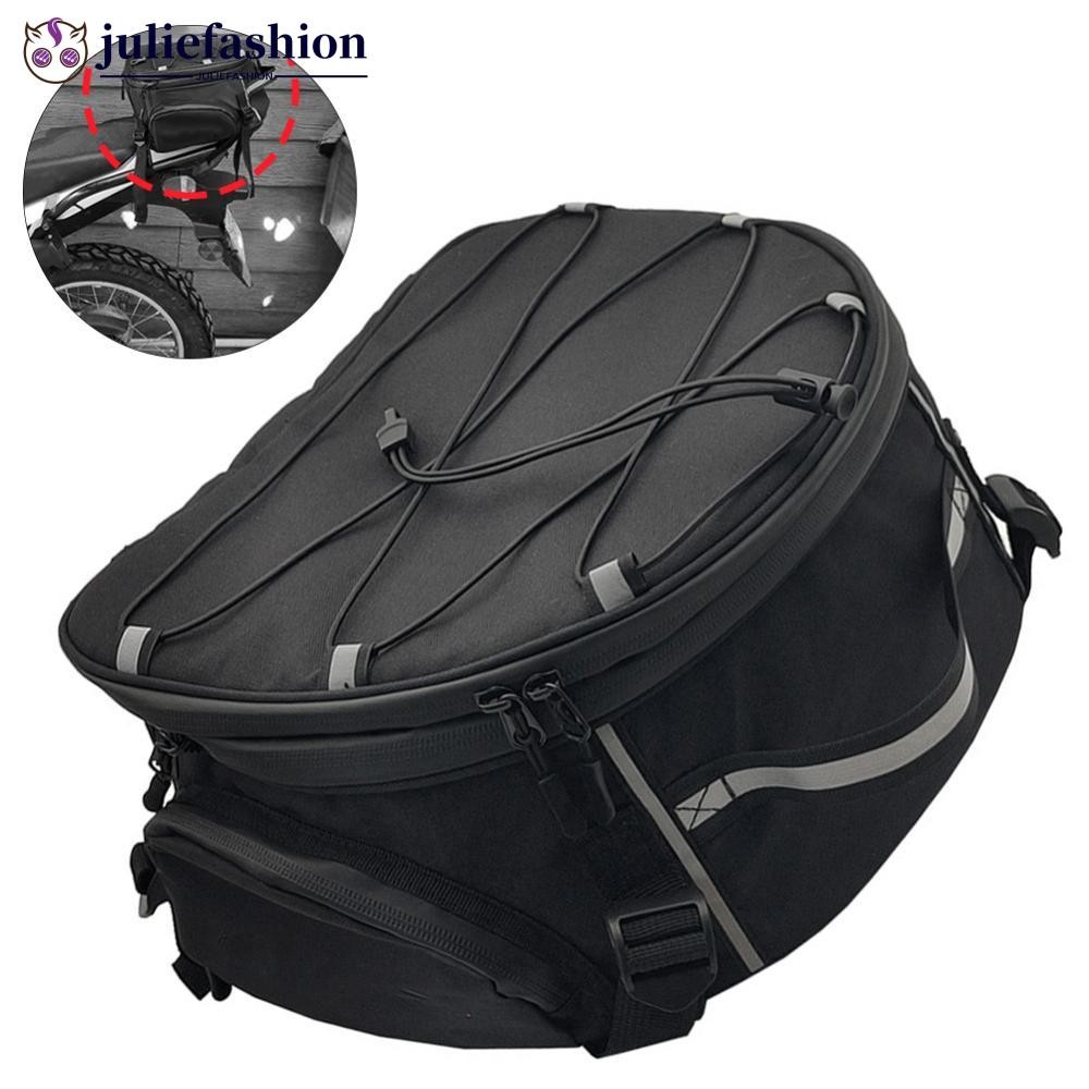 JULIEFASHION รถจักรยานยนต์ไนลอนสีดํากันน้ําหางกระเป๋าเบาะหลังกระเป๋าถืออุปกรณ์เสริมสําหรับ BMW R1300