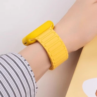 สายรัดข้อมือสายรัดแม่เหล็ก + เคสซิลิโคนสําหรับ Apple Watch S10/S9/S8/S7/Ultra2/SE iWatch 49/45/44 มม.41 มม.40 มม.