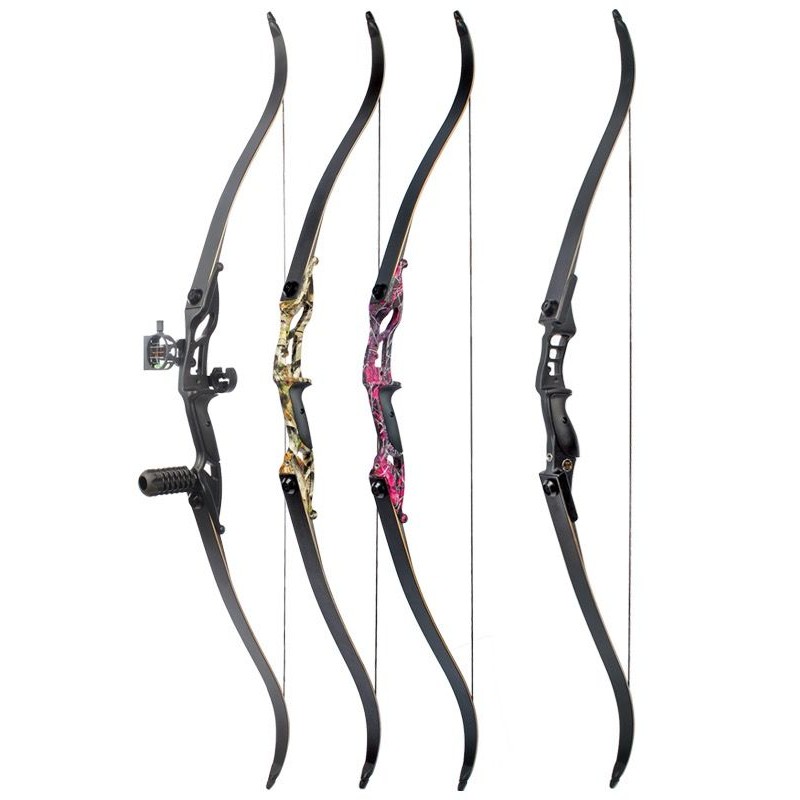 ชุดธนูและลูกศรแบบดั้งเดิมสำหรับการแข่งขันกลางแจ้ง Junxing Hunting God Recurve Bow